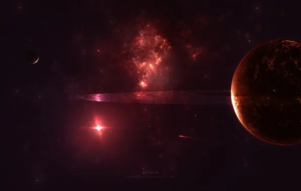Picture light, red, planet, hot