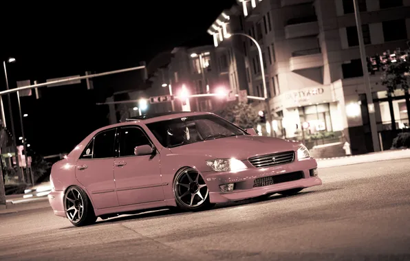 Picture car, night, the city, japan, toyota, jdm, tuning, Toyota