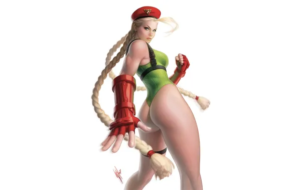 Ass, Minimalism, The game, Blonde, Body, Braids, Background, Fighter