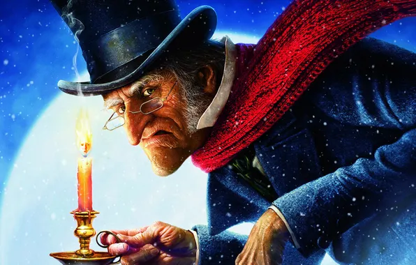Picture Candle, Christmas, Hat, Carol, Shawl, Old Men, Ebenezer Scrooge, Scrooge