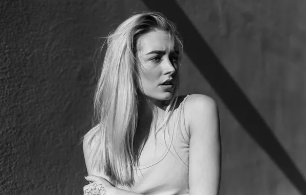 Picture girl, tattoo, blonde, tattoo