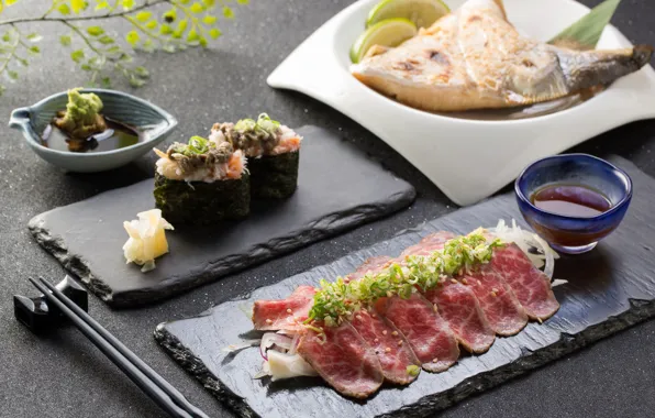 Picture food, rolls, meats