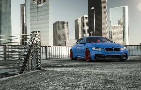 Picture BMW, Blue, Front, Vorsteiner, Sun, Widebody, Photoshoot, GTRS4
