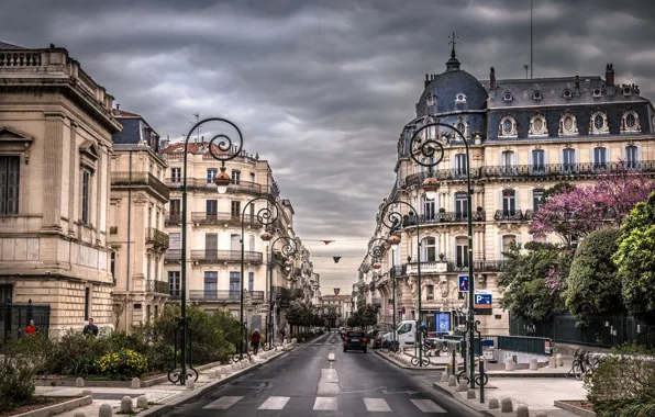 The city, street, Montpellier