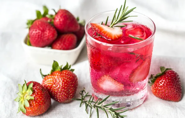 Berries, strawberry, drink, Strawberry, rosemary, Rosemary