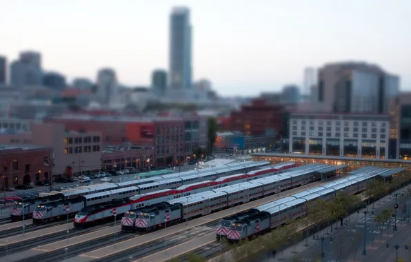 Station, railroad, trains