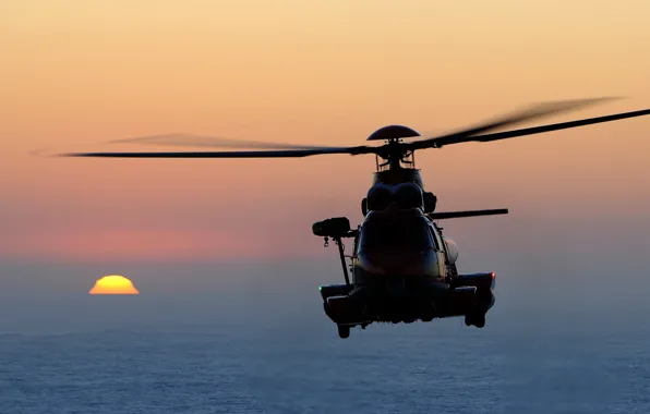 Sunset, helicopter, helicopter, Airbus, SAR, H225