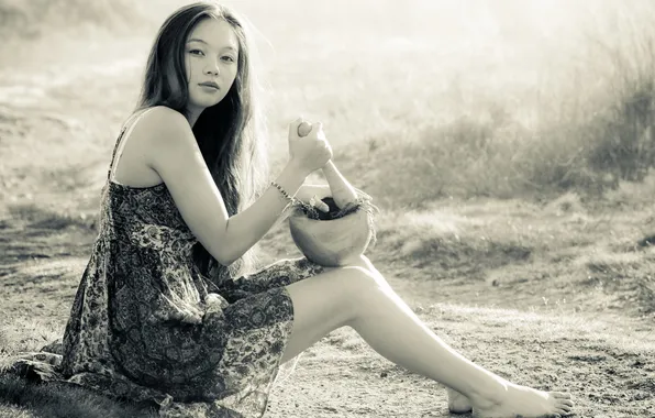 Road, girl, background