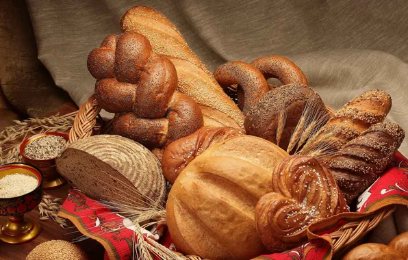 Bread, cakes, roll, baton, Vitushka