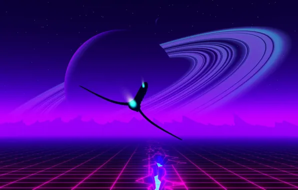 Picture Music, Planet, Ship, Background, Ring, Emotions, Synth, Retrowave