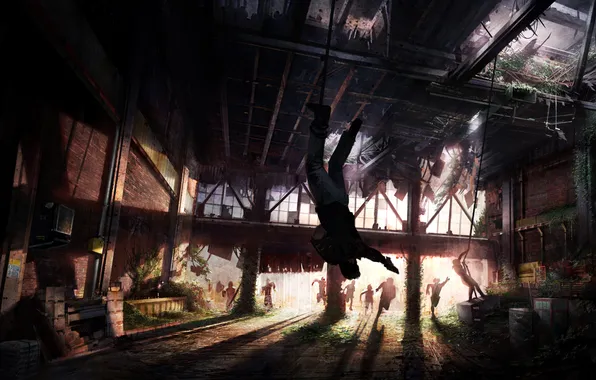 Darkness, the building, art, the concept, The Last Of Us