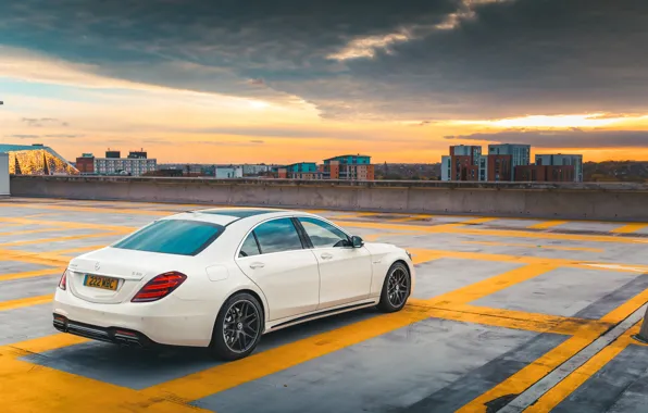Mercedes-Benz, sedan, rear view, AMG, S-Class, S63, 2017