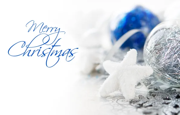 Balls, snowflake, asterisk, Christmas decorations, merry christmas
