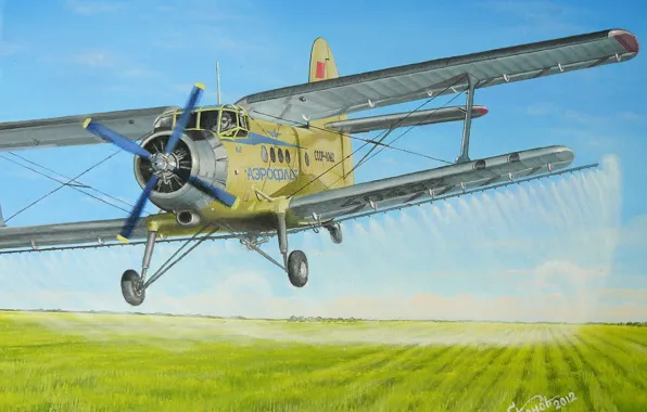 Field, aviation, figure, art, the plane, pollination, multipurpose, Soviet