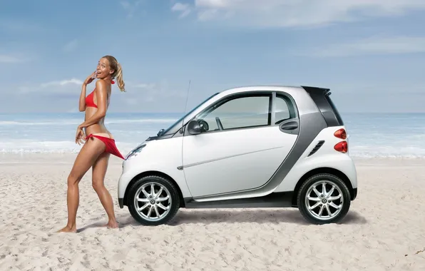 Machine, beach, swimsuit, girl, Smart