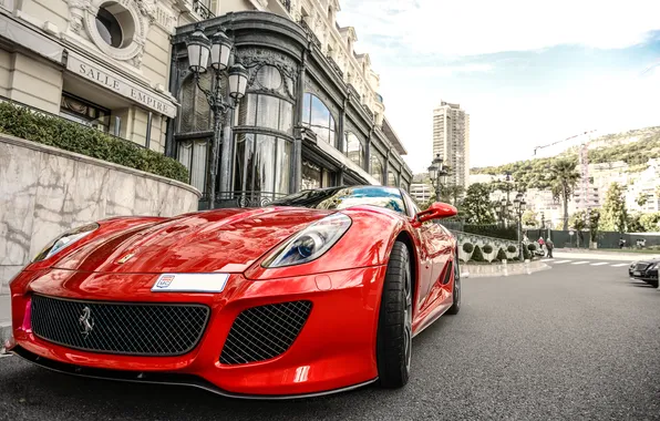 Picture red, the city, Ferrari