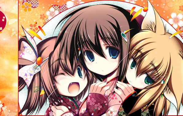 Children, ears, three, nothing, big eyes, Yori Duo