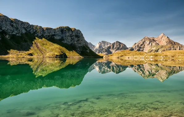 Picture lake, rocks, Italy, Sicily