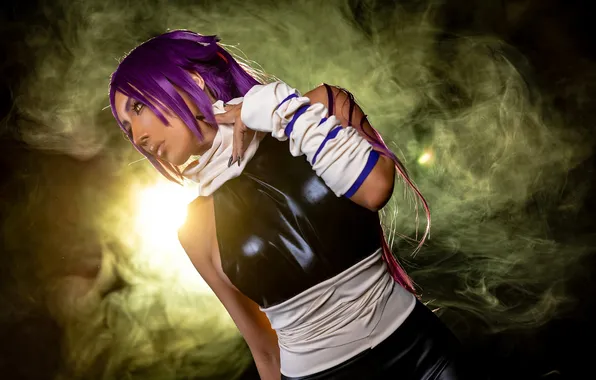 Light, smoke, scarf, costume, latex, belt, image, cosplay