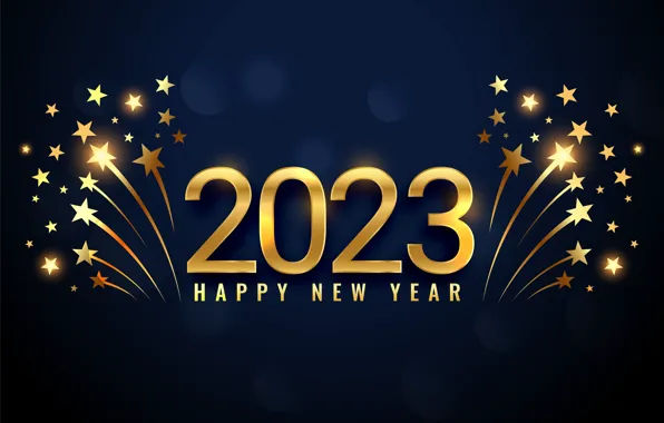 Stars, lights, the inscription, Shine, salute, figures, New year, fireworks