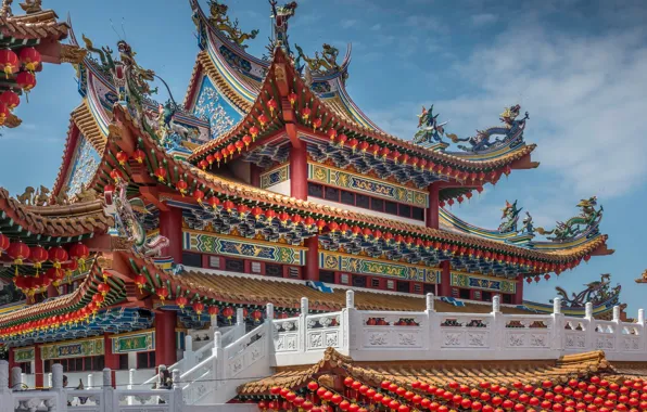 Picture temple, architecture, Malaysia, Kuala Lumpur, Malaysia, Thean Hou Temple, Kuala Lumpur, The Temple Of Tien …