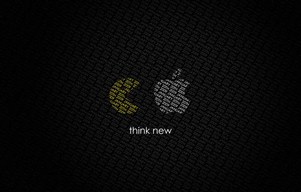 Picture apple, pac-man, think new