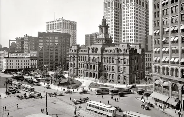 Retro, street, home, area, USA, 1913-the year