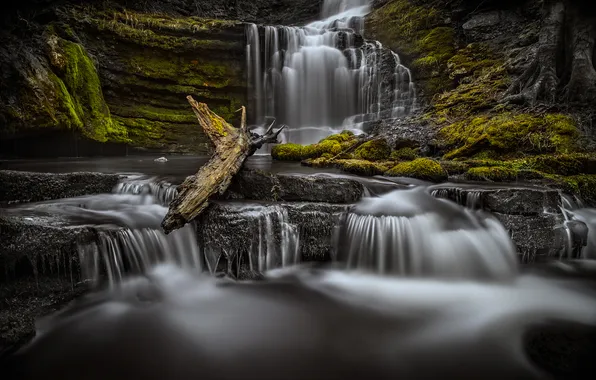 Water, nature, rocks, waterfall, excerpt