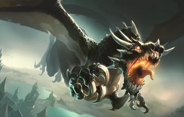 Download wallpaper Dragon, Monster, Rage, section fantasy in resolution