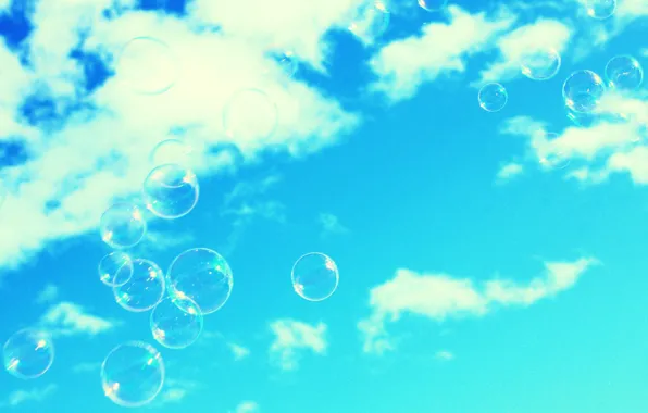 The sky, bubbles, Free, bubbles