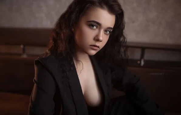 Chest, look, sexy, pose, model, makeup, brunette, hairstyle