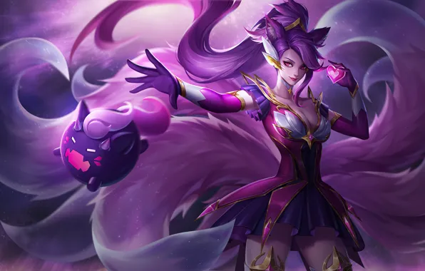 Picture energy, magic, the game, beauty, game, charm, League of Legends, Ahri