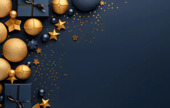 Balls, the dark background, texture, Christmas, New year, blue background, Christmas decorations, Christmas decorations