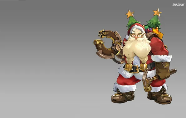 Picture holiday, new year, Santa Claus, Ben Zhang, Santaclad Torbjörn skin concept