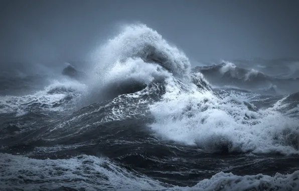 Sea, wave, storm, element, storm