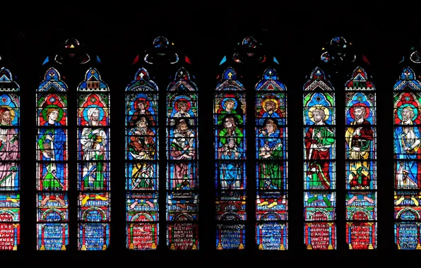 Picture colors, saints, decoration, church, forms, stained glass