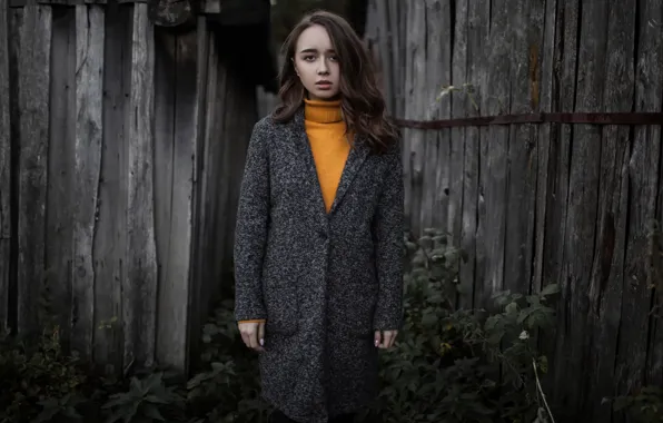 Picture the fence, coat, Andrey Frolov, Valeria Novikova