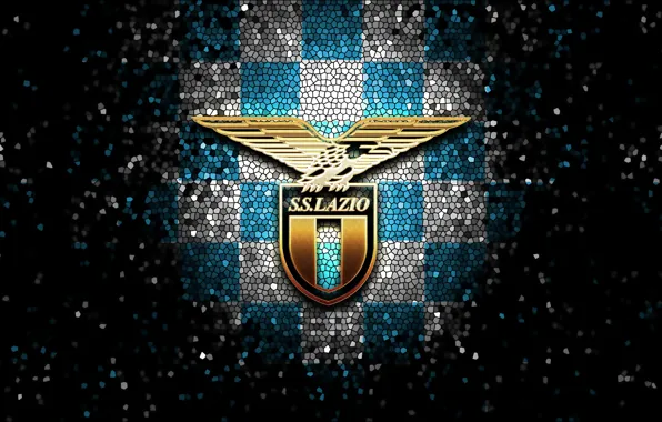 Wallpaper, sport, logo, football, Lazio, glitter, checkered