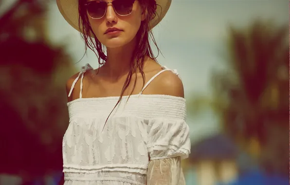 Summer, girl, model, glasses, Alina Baikova