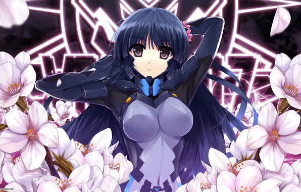 Girl, flowers, Sakura, muv luv alternative chronicles