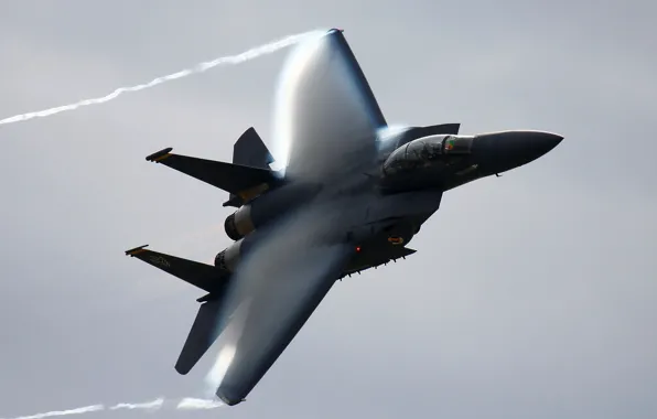 Picture fighter, flight, F-15, the effect of Prandtl-glauert