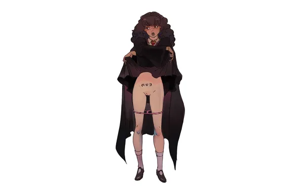 The inscription, linen, girl, outfit, mantle, form, Hermione Granger