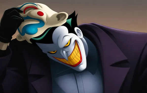 Picture Blo0p, Batman, comics, looking at viewer, hand on head, digital art, Joker, smiling