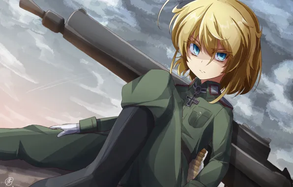 Kawaii, girl, gun, soldier, military, weapon, war, anime