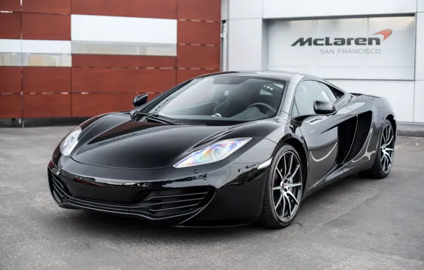 McLaren, black, MP4-12C, carbon