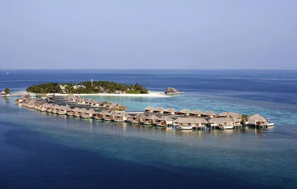 The ocean, island, The Maldives, resort