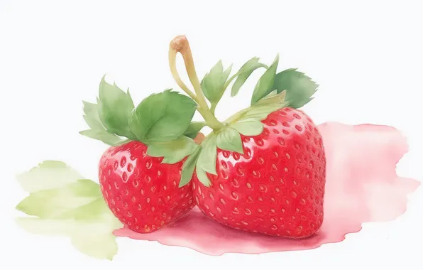 Red, green, green, figure, food, berry, strawberry, berry