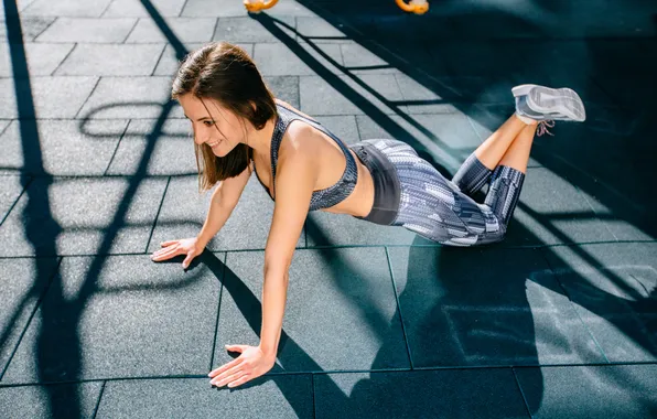 Picture girl, figure, exercise, hand, female, fitness, gym, healthy