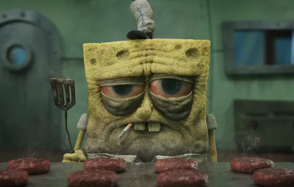 Yellow, cartoon, sponge, employee