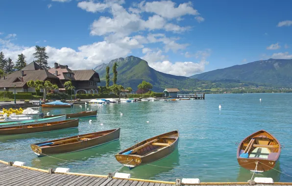 Picture the city, lake, France, Marina, Annecy, le Lac Annecy